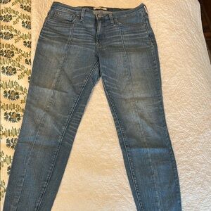 Madewell Blue Skinny Jeans with Faded Details